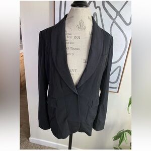 Vtg Polo Ralph Lauren Womens Single Breasted Wool Blazer Italy Jacket Black 12